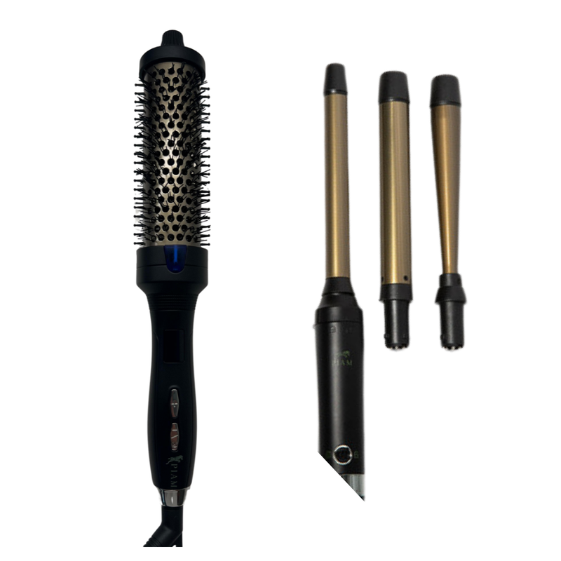 3X CURLER SET WITH THERMAL ROUND BRUSH